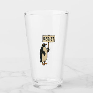 Copo De Pint Penguin Engraçado Resiste Protesto Contra Tarrifs