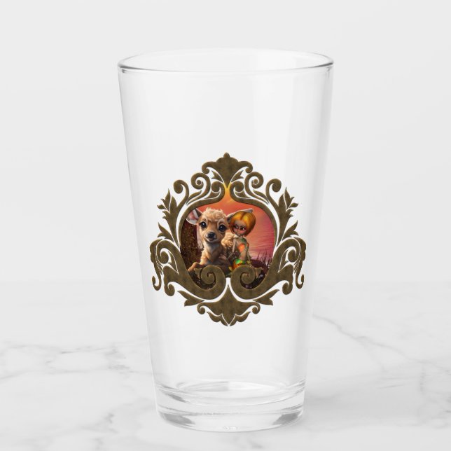 Copo De Pint Pequena fada e a fada fofa. (Frente)