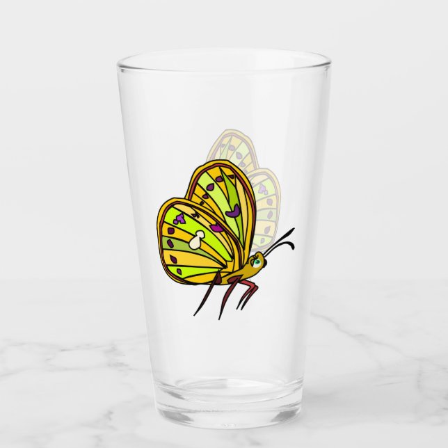 Copo De Pint Pequeno Vidro-Borboleta (Frente)