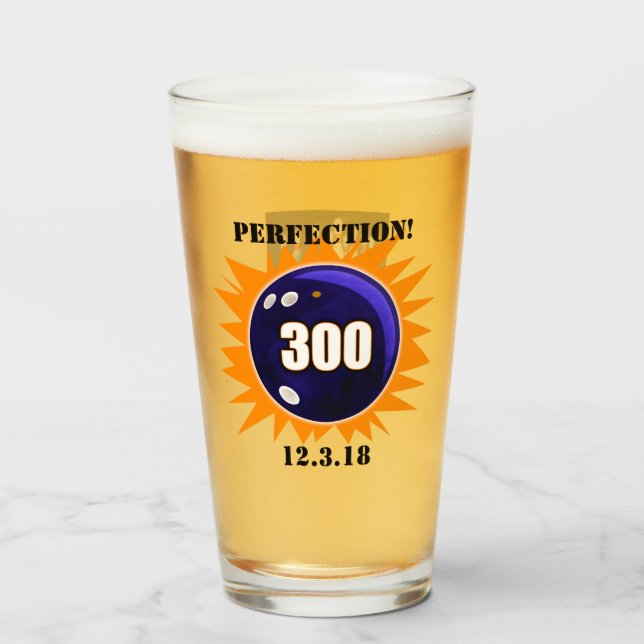 Copo De Pint Perfeição, Jogo de Boliche 300, Ponto (Frente (Preenchido))