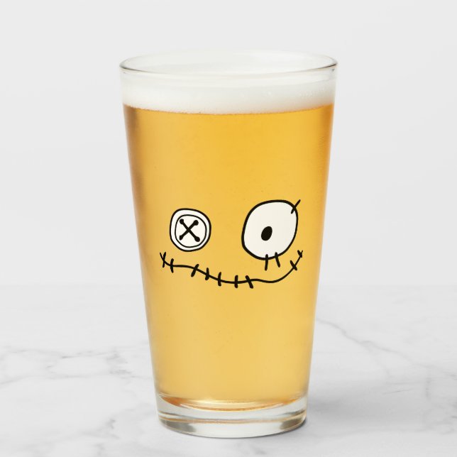 Copo De Pint personagem de desenho animado de monstro engraçado (Frente (Preenchido))