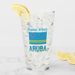 Copo De Pint Personalização Bebida Azul Bandeira de Aruba