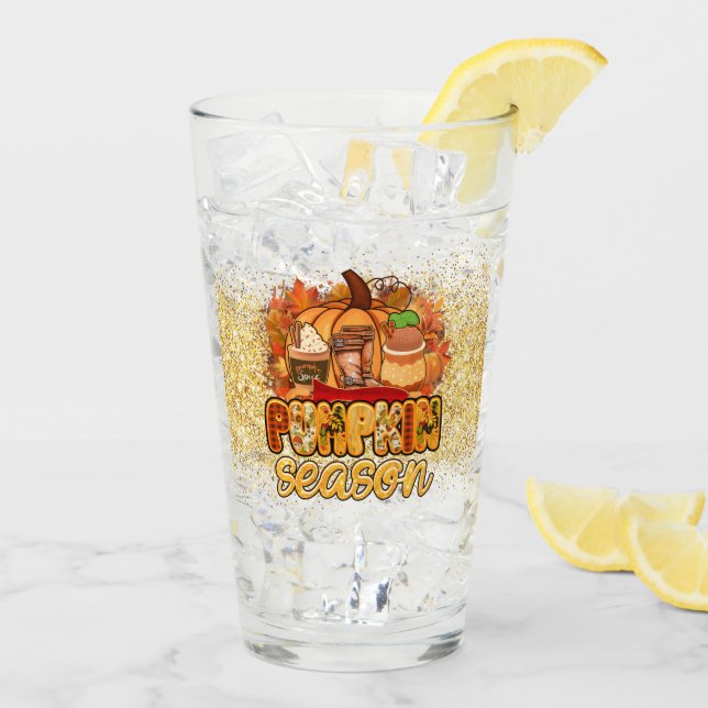 Copo De Pint Personalização de Outono da Estação de Pumpkin (Gelo traseiro)