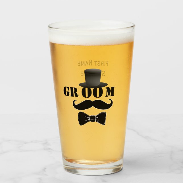 Copo De Pint Personalização do Chapéu Superior do Classom Groom (Frente (Preenchido))