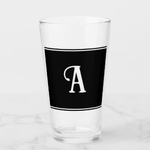 Copo De Pint Personalização simples e elegante de preto e branc