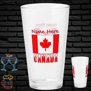 Copo De Pint Personalização Vermelha do Canadá e da Bandeira Ca
