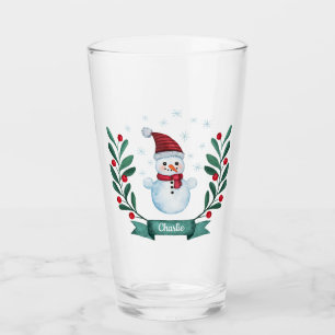 Copo De Pint Personalizado de Neve de Aquarela de Natal