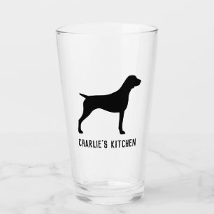Copo De Pint Personalizado de Silhueta de Cachorro de Ponteiro 