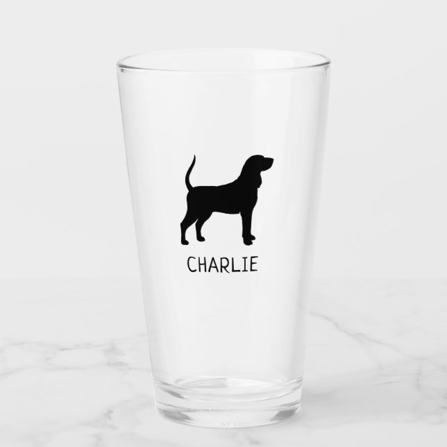Copo De Pint Personalizado de Silhueta de Cachorro Negro e Cach (Frente)