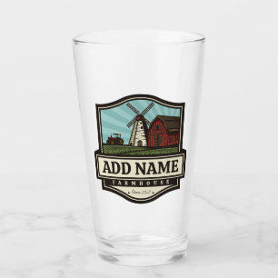 Copo De Pint Personalizado NOME Moinho de Vento Antigo Fazenda 
