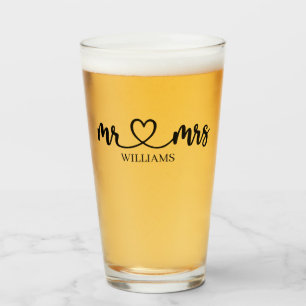 Copo De Pint Personalizado Sr. e Sra. Amor Casamento de Casal