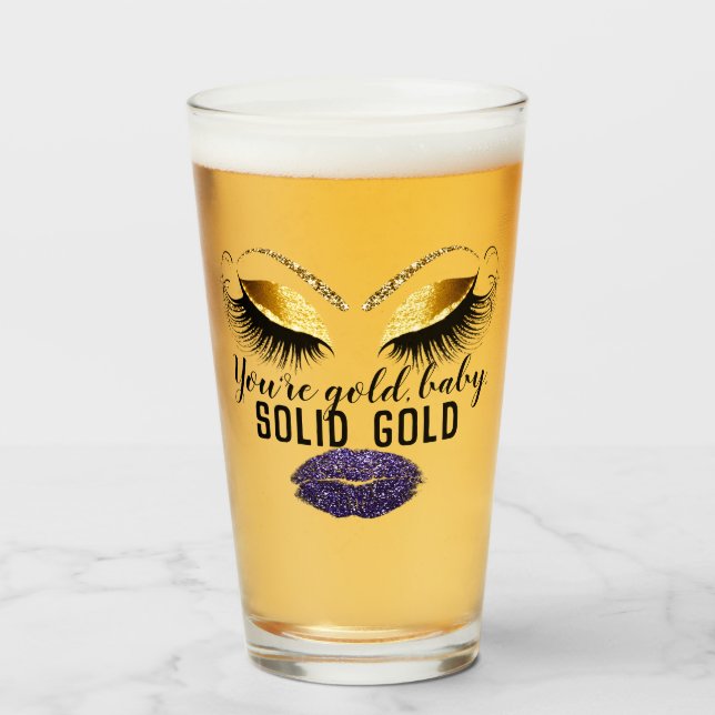 Copo De Pint Personalizado, Você É Dourado Promocional De Cerve (Frente (Preenchido))
