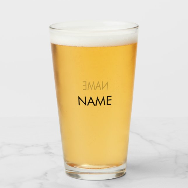 Copo De Pint Personalizar com nome, texto com letras pretas min (Frente (Preenchido))