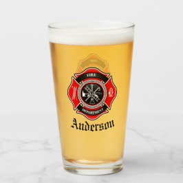Copo De Pint Personalizar Medalhão de Cruz Maltês de Bombeiro