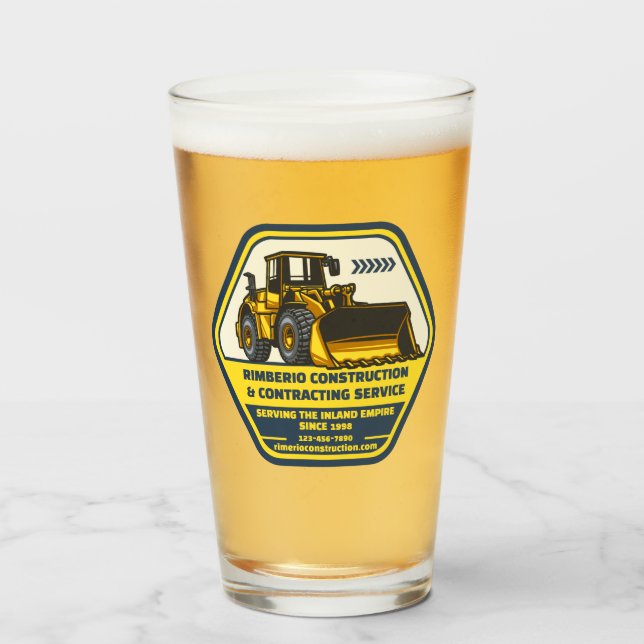 Copo De Pint Personalizar Negócio de Contratação de Construção  (Frente (Preenchido))