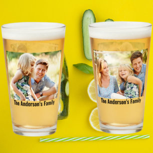 Copo De Pint Personalize suas 2 fotos Nome personalizado Im