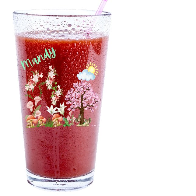 Copo De Pint Personalize Sunny Lillies Squirrels tocando (Criador carregado)