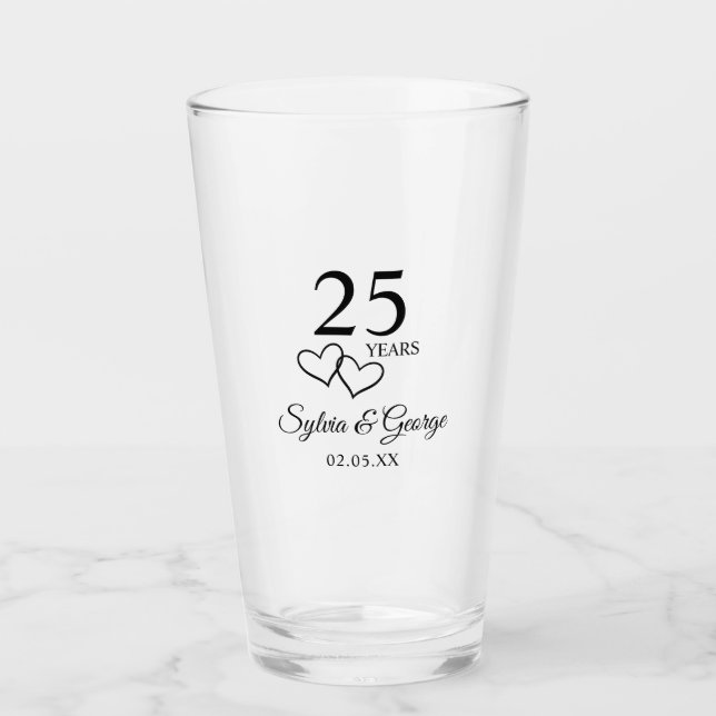 Copo De Pint Personalized 25th Anniversary Gift Elegant Modern (Frente)