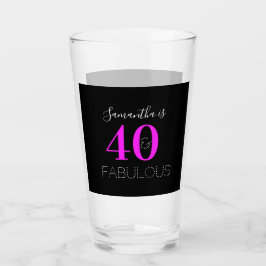 Copo De Pint Personalized 40th Birthday 40 Fabulous Neon Pink