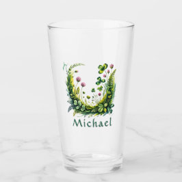 Copo De Pint Personalized Irish Botanical Shamrock Pint Glass