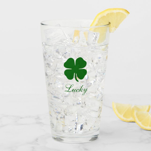 Copo De Pint Personalized Lucky Clover (Gelo traseiro)