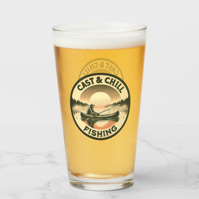 Copo De Pint Pesca costeira e de frio, pescador (Traseira (Preenchido))