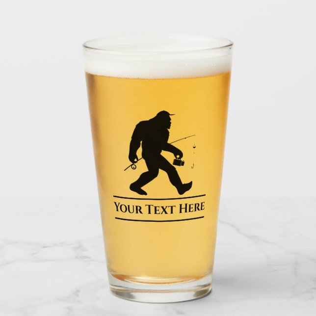 Copo De Pint Pesca Personalizada Sasquatch Funny Beer Glass Tum (Frente (Preenchido))