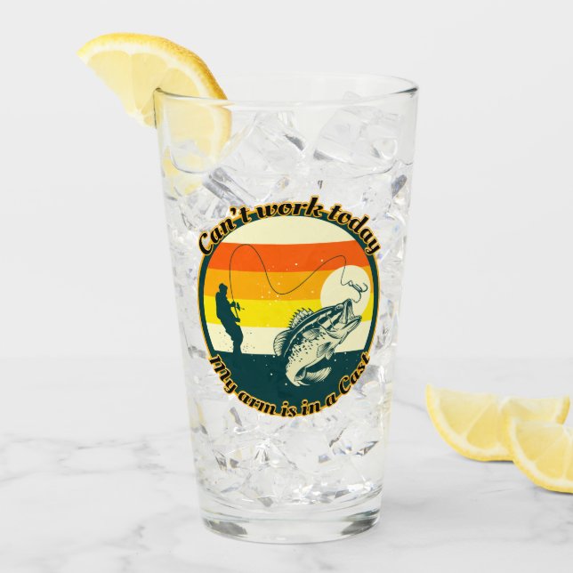 Copo De Pint Pescar engraçado não pode funcionar hoje meu braço (Gelo frontal)