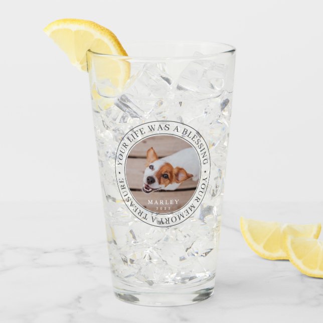 Copo De Pint Pet Memorial Your Life a Benessing Modern Photo (Gelo frontal)
