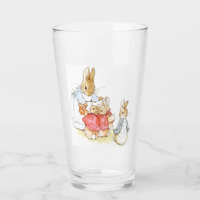Copo De Pint Peter Rabbit e suas Irmãs (por Beatrix Potter) (Frente)