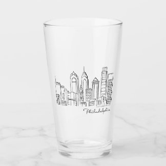 Copo De Pint Philadelphia Skyline Glass Tumbler