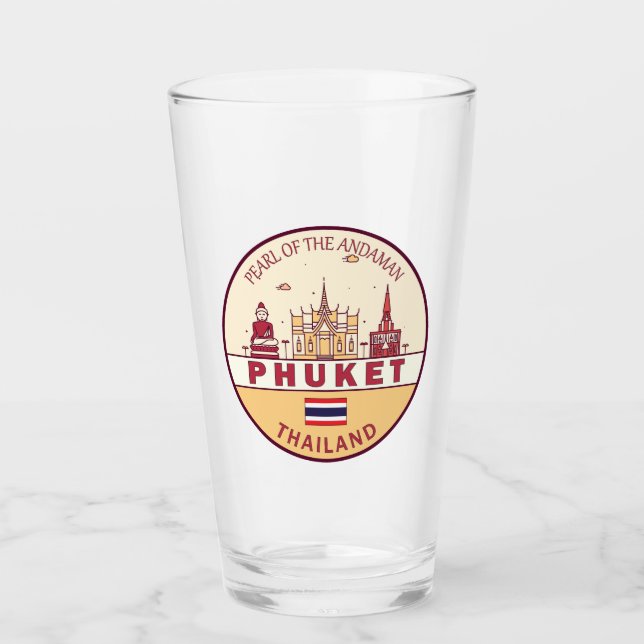 Copo De Pint Phuket Thailand City Skyline Emblem (Frente)