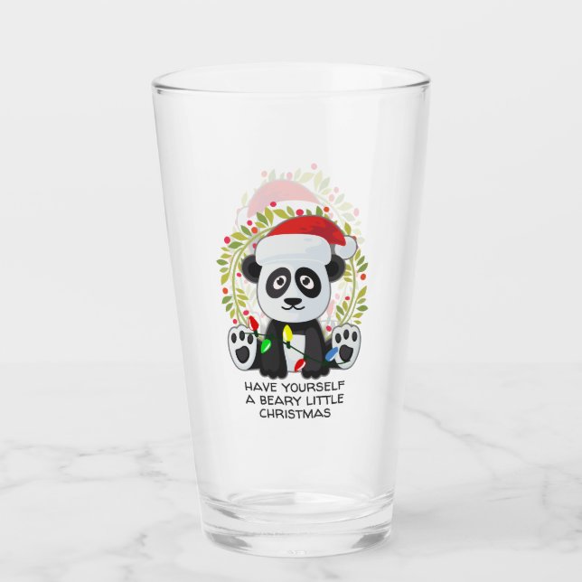 Copo De Pint Piada de Música de Natal Panda (Frente)