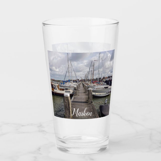 Copo De Pint Pier com barcos e iates em Marken Países Baixos (Frente)