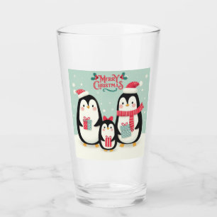 Copo De Pint Pinguins de neve de Natal feliz