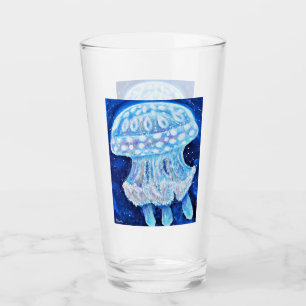 Copo De Pint Pintura de água-viva azul