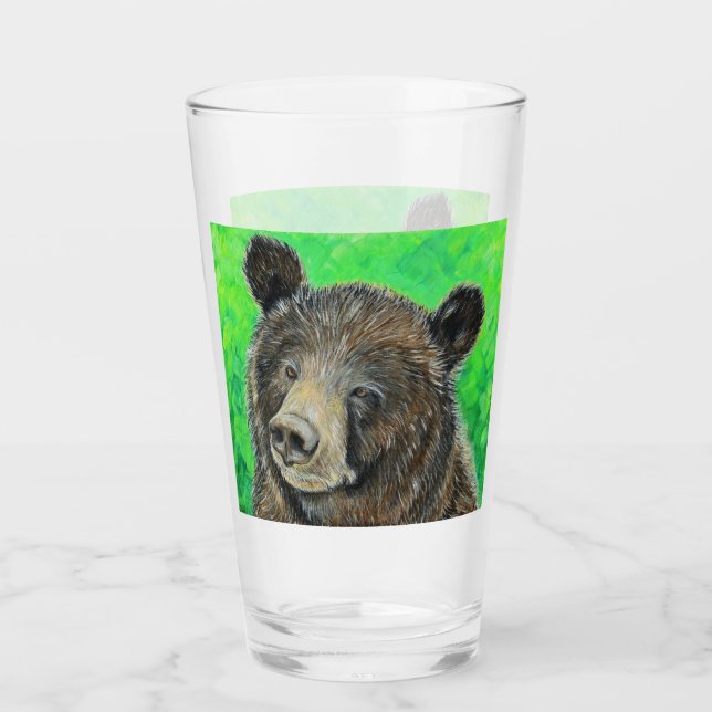 Copo De Pint Pintura de Urso Marrom (Frente)