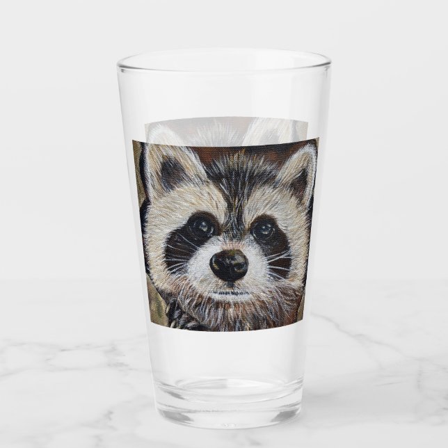 Copo De Pint Pintura do Raccoon (Frente)