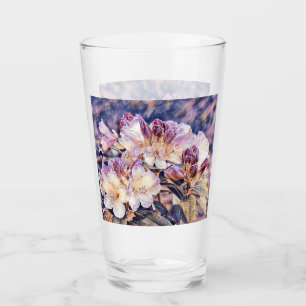 Copo De Pint Pintura em aquarela com flor de azeea roxa