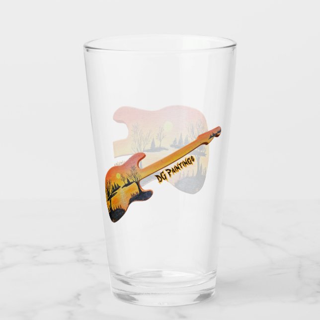 Copo De Pint Pinturas DG Sunset Lake Guitarra (Verso)