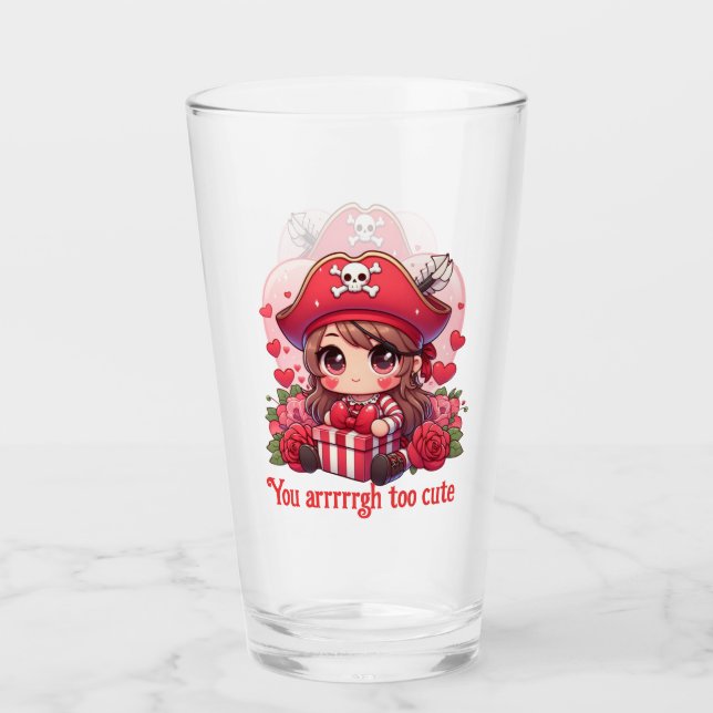 Copo De Pint Pirata de Dia de os namorados (Frente)