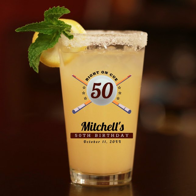 Copo De Pint Piscina Billiards 50ª Festa de aniversário (Criador carregado)