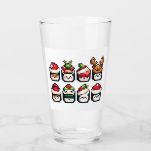 Copo De Pint Pixel Holiday Sushi - Arte Festiva De 8 Bits