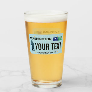 Copo De Pint Placa de Licença de Washington Sasquatch