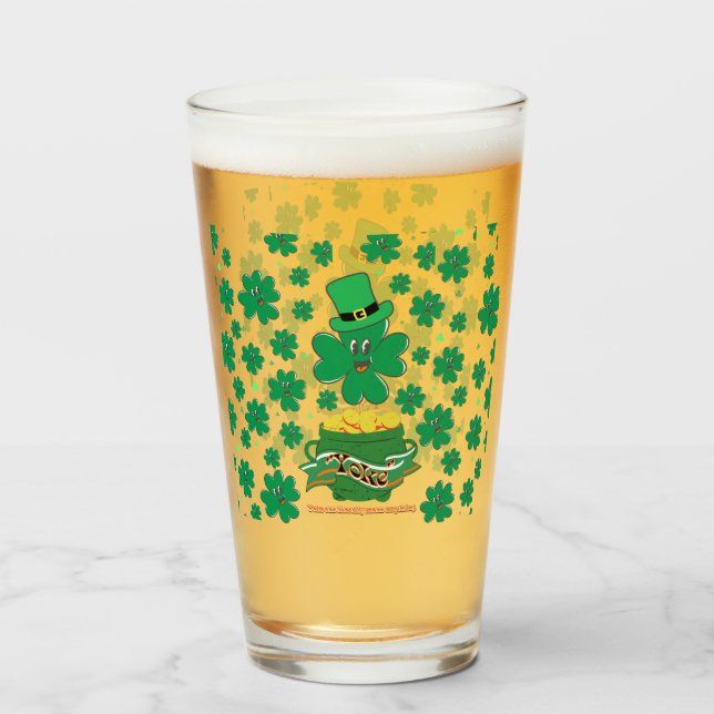 Copo De Pint Placemat Laminado verde-trevo-irlandês Mikitiez (Frente (Preenchido))