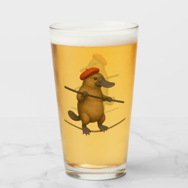 Copo De Pint Plato ornitorrinco equilibrista (Frente (Preenchido))