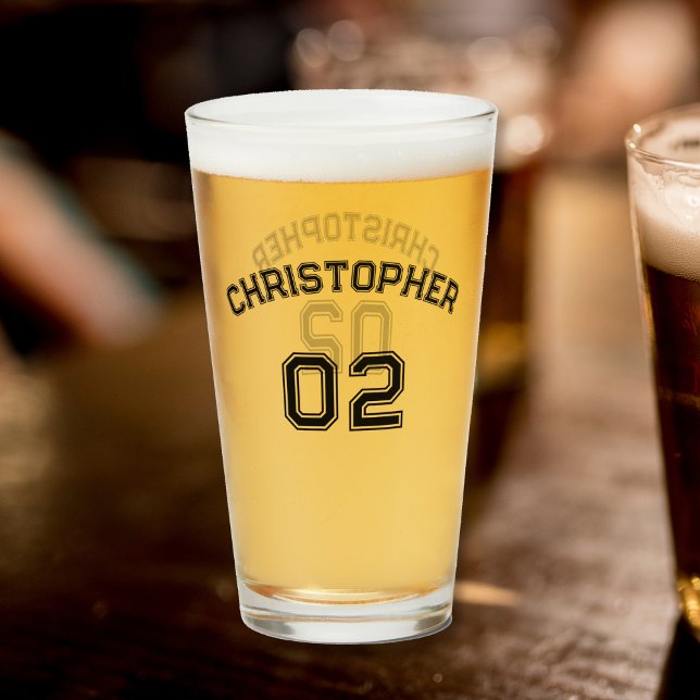 Copo De Pint Player Name Jersey Number Game Day Party Sports (Player Name Jersey Number Game Day Party Sports Glass)