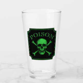 Copo De Pint Poison Skull e Crossbones Halloween Design Impress