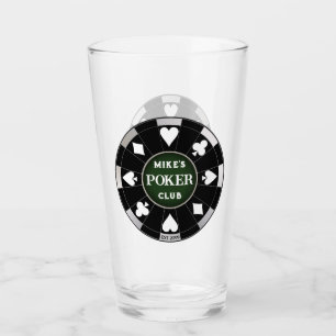 Copo De Pint Poker Club Chip Beer Soda Glass Drinkware