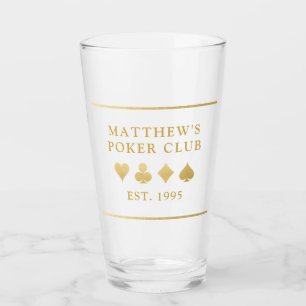 Copo De Pint Poker Club Name and Date Playing Card Beer